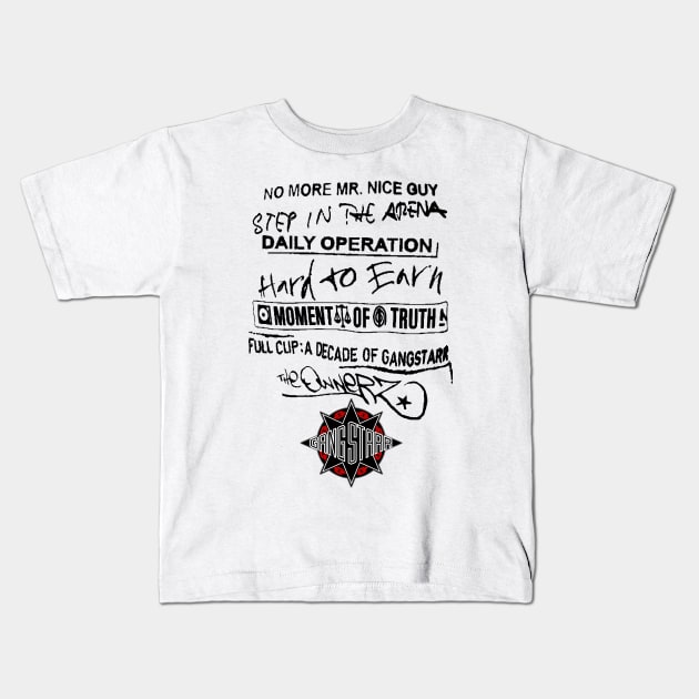 Gang Starr Discography Kids T-Shirt by StrictlyDesigns